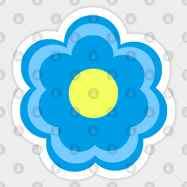 Blue Y2K Flower Y2k Sticker TeePublic